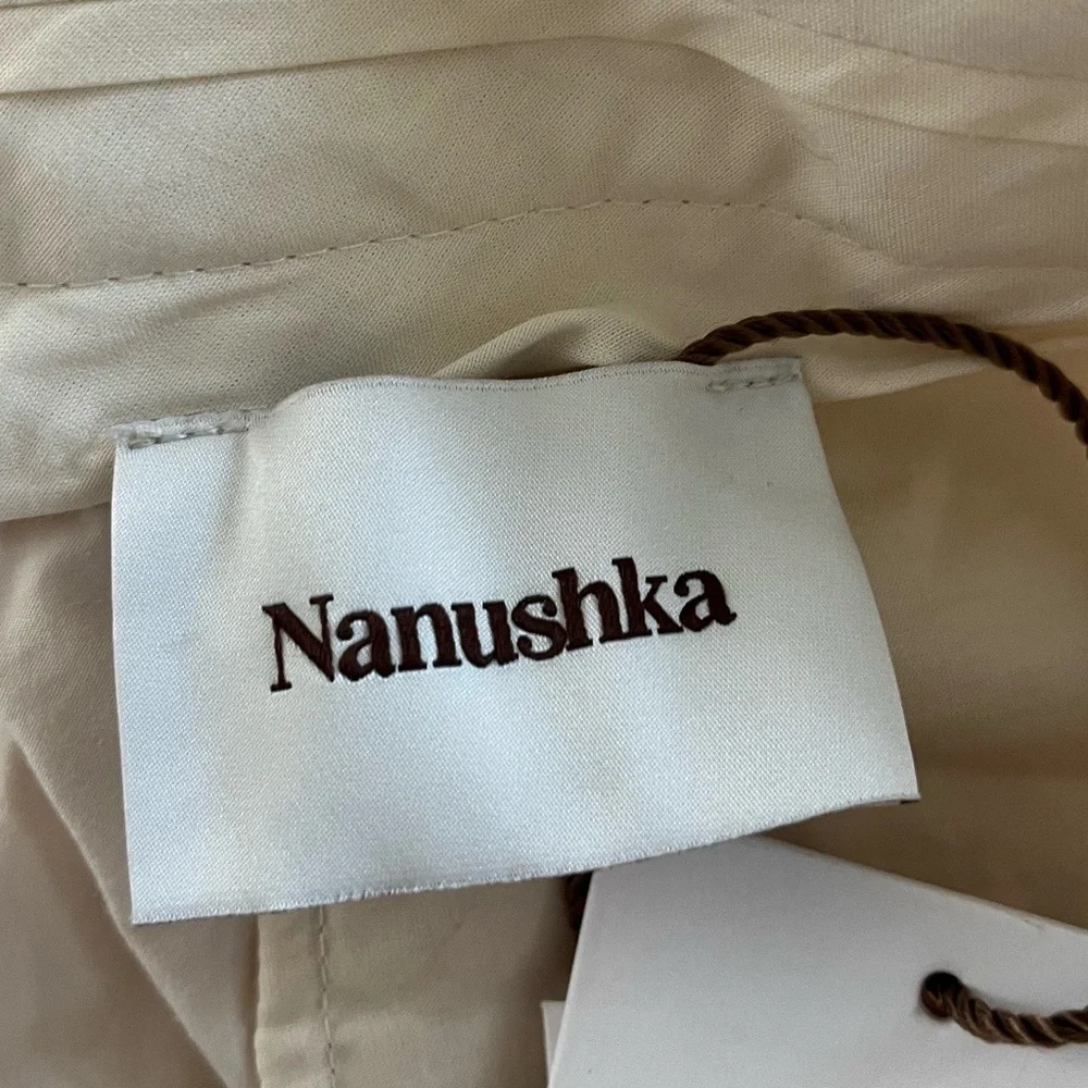 NWT NANUSHKA | GINI - Heavy Poplin High Rise Tailored Pants - Creme | Size Large